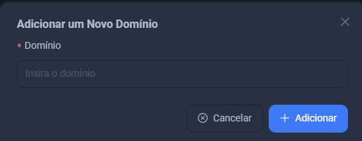 Inserir Domínio